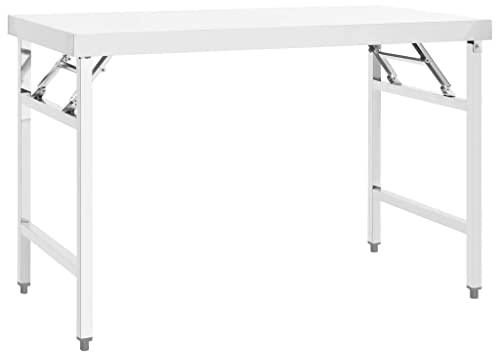 vidaXL Küchentisch Klappbar Gastronomie Gastro Tisch Arbeitstisch Klapptisch Edelstahltisch für Restaurant Kantine 120x60x80cm Edelstahl