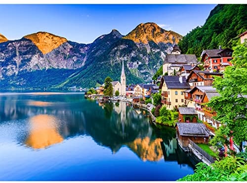 HUADADA Jigsaw Age 14+ puzzles for adults 1000 piece jigsaw puzzles for adults Challenging Game (Hallstatt village) (GSDZ0132-001)