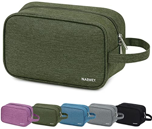 Narwey Kulturbeutel Herren Toilettenbeutel Reise Wasserdicht Robust Kosmetiktasche Schminktasche Mehrfachfächer Reise Essentials (Armeegrün)