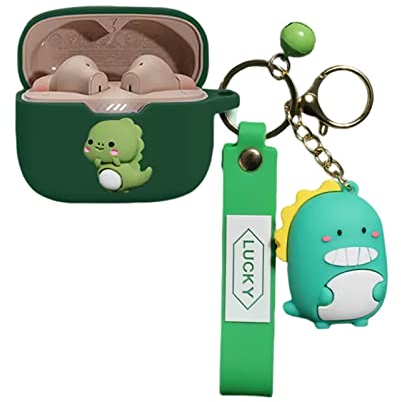 SKPY Schutzhülle für JBL Tune 230NC TWS, Cute Cartoon Anime Dinosaurier Silikon Schutzhülle Tune 230NC TWS Hülle mit Schlüsselanhänger und Anhänger