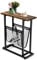 LIFEZEAL Table d'Appoint avec Poche pour Magazines, Bout de canapé en Bois de Style Industriel, Table Latérale de Canapé pour Salon, Chambre