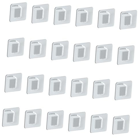 Toddmomy Support De Cloison Sans Perforation Transparent 24 Pièces En Abs Robuste, Support D'étagère Adhésif Pour Meubles, Placard Et Armoire, Crochets Muraux Pratiques Pour Rangement