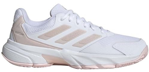 adidas Damen Courtjam Control 3 Tennis Shoes Tennisschuhe, Cloud White/Sandy pink met/Sandy pink, 43 1/3 EU