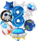 DOWNDRIFT Astronaut Folienballon Weltraum, Helium Luftballon Set, Luftballon 8. Geburtstag Junge Astronauten Deko, Rakete Ballon Stern Ballon für Kindergeburtstag Party