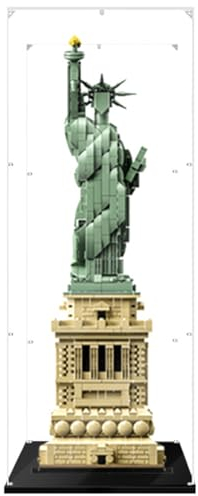 Acryl Display Box Kompatibel mit LG 21042 Architecture Freiheitsstatue, Staubdichte Vitrine für Modelle Sammlerstücke (Nur Vitrine, Ohne Modell Set) 20x20x50cm 2MM