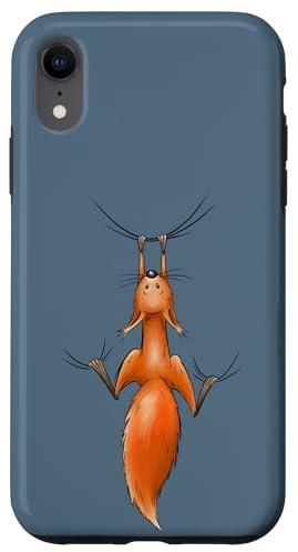 Hülle für iPhone XR Witziges Comic Eichi Nagetier hängt ab Eichhörnchen Fun