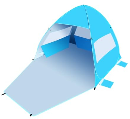Geekman Strandzelt, UPF 50+ Pop Up Strandzelt passend für 2 Personen, Winddichtes Strandzelt Sonnenschutz, Leichtes & Tragbares Schattenzelt für Outdoor-Aktivitäten, Strandzelt mit