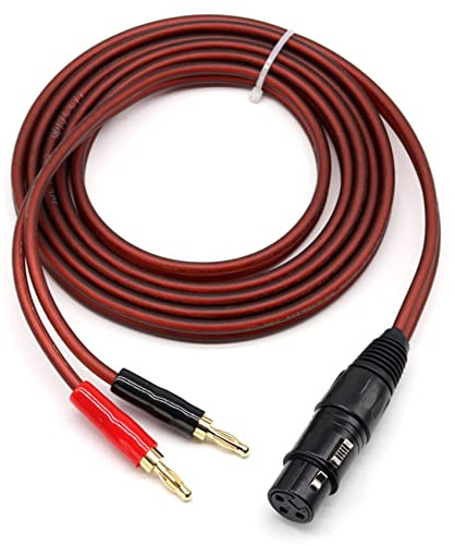 melairo XLR to Banana Speaker Cable,XLR 3 Pin Female to Dual Banana Plugs Audio Cable, Gold-Plated 4mm Plug to XLR3 Pro HiFi