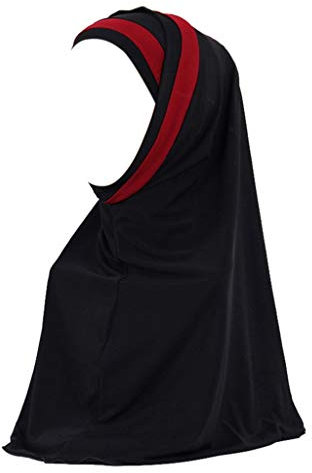 Baseballkappe, Workout, Hijab, Doppelschlaufe, Schlupfschal, Krepp, praktischer Schal, Kopftuch, passgenau, Baseballkappe für Herren, Größe 8, Schwarz , One size