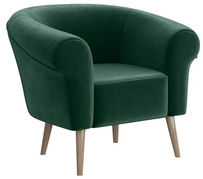 MEBLINI Sofa Sessel für Wohnzimmer - Mini Lounge für eine Person - Loungesessel - Armlehnstuhl - Armchair - Emilia - 1 - Grün Samt