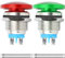 MKBKLLJY 2St. 22mm Pilzkopf Drucktaster Schalter Taster IP65 Wasserdicht DC 12V 3A AC 110V 5A SPST mit gewölbter Schraube und Klemme Drähte für Auto Boot LKW Trockner 2Farbe(Rot/Grün)