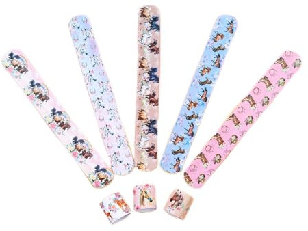 Serencatcher 48Pcs Pferd Slap Armbänder, Rosa Western Cowgirl Party Bevorzugung Armbänder Floral Pferd Armbänder für Western Rodeo Geburtstag Baby Dusche Pferd Party