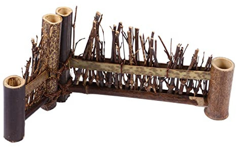 FUNOMOCYA Holzzaun-ornament Handgewebt Für Teezeremonie-dekoration Kleines Holzzaun- -landschafts-gewebter Zaun Miniatur-gewebter Zaun