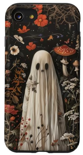 Spooky Ghost & Flowers - Grunge Goth - Cute Spooky Cottacore Case for iPhone SE (2020) / 7 / 8