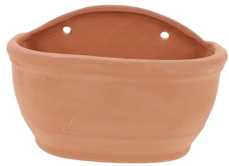 Mipcase Red Pottery Wall Hanging Flower Pot - Brown Clay Planter for Succulents and Petunias Space-Saving Wall Decor for Indoor Home Use