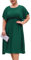 Hanna Nikole Women's Plus Size Midi Chiffon Dress Stretchy Ruffle Sleeves Cocktail Dress Dark Green 24