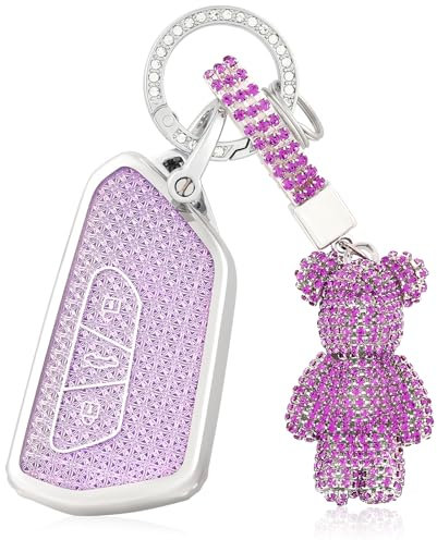 OFF WE GO Schlüsselhülle Cover Autoschlüssel Hülle für VW Golf 8/7/5/R/MK8 Cupra Born Formentor Seat Leon Ateca Tarraco Skoda Octavia Schutz Gehäuse mit Schlüsselanhänger Schlüsselcover, Violett