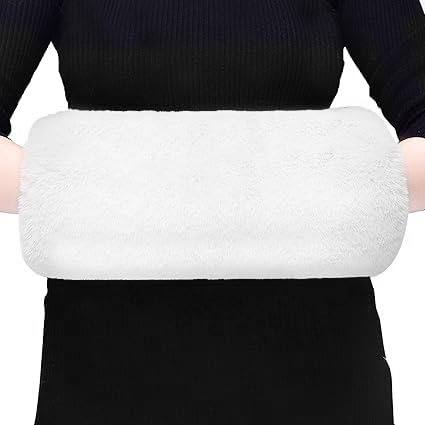 EQLEF Handmuff Damen, Hand Warmer Muff Winter Arm Warmers Dicken Muffs mit weichem Pelz Futter Weiche Handgelenkwärmer Geschenk für Mädchen Frauen Schwester Mutter und Oma (Weiß, Eine Größe)