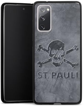 DeinDesign Slim Case extra dünn kompatibel mit Samsung Galaxy S20 FE 5G Silikon Handyhülle schwarz Hülle FC St. Pauli Logo Beton