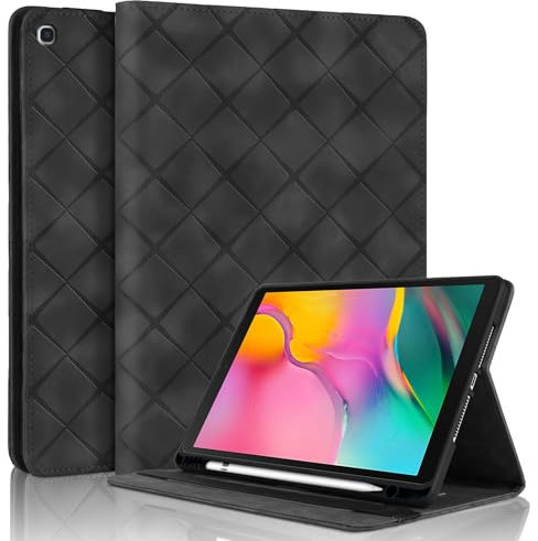 Vaitasy Funda para Samsung Galaxy Tab A 10.1 2019 SM-T510/T515 con Portalápiz, Flip Cuero PU Cover con Soporte Múltiple Ángulo Carcasa para Galaxy Tab A 10.1 2019 - Negro