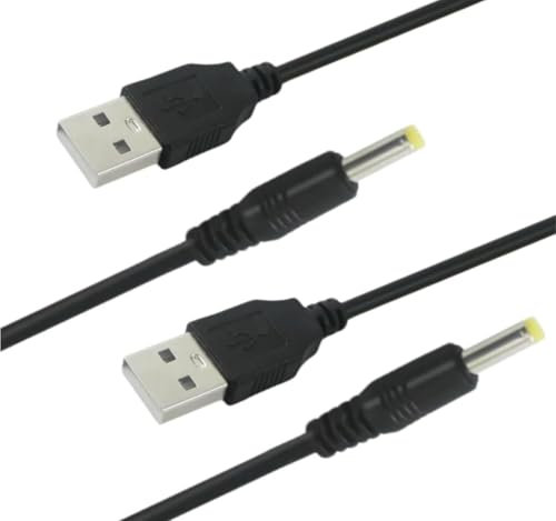 2 Pack | USB a CC 4,0 * 1,7mm 5V Cable de Alimentación | Cable de Carga | 100cm | Para Tiras de Luces LED USB, Linternas, Lámparas de Mesa, Ventiladores, Relojes y Altavoces