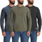 WJL WHISPERING JONES LONDON Mens Thermal T-Shirt Pack of 3 Long Sleeve Grandad Neck Waffle Knit Warm 3 Button Winter Essential Top, Mix, M