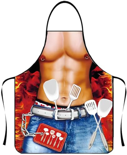 KOQAIIZ Lustige Kochschürze, Sexy lustige Küchenschürze, Kochen Küchenschürze Sexy Schürze, Geschenk für Herren, ideal für Grillparty