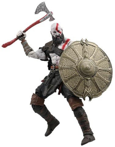 Zhongkaihua Kratos Figur Anime Spiel Kratos Actionfigur 18 cm PVC Modell Weihnachten Zuhause Schreibtisch Ornament Geburtstag Dekoration Geschenk für Erwachsene