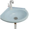 Lavabo Mural Triangulaire en Plastique Gain de Place Lavabo D'angle avec Robinet et Kit de Vidange,Cuve à Lessive,Évier de Cuisine Compacte,Pour Salle de Bain et Jardin