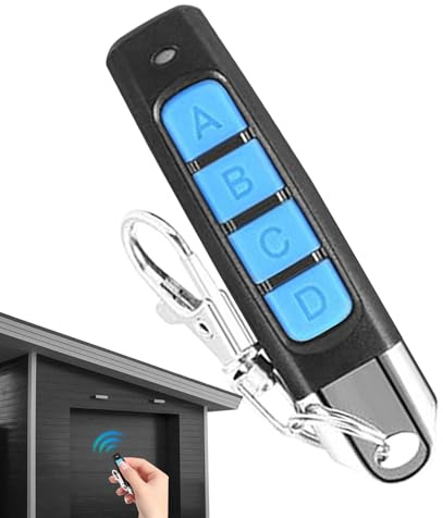 Telecomando della porta del garage MHz: telecomando universel con portachiavi, 4 pulsanti programmabili | apriporta del garage, porta, corridoio, sostituzione facile e portatile