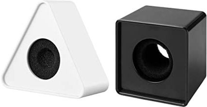 Milisten 2Pcs Abs Microphone Logo Flag Triangle Square Shaped Design for Interview Stations Black White Color for Branding