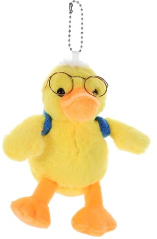 TOYANDONA Niedlicher Plüsch Schlüsselanhänger Enten Anhänger mit Brille Weiches Stoff Dekor für Taschen Schlüssel Koffer Strapazierfähiges Material Geschenk für Tierliebhaber und