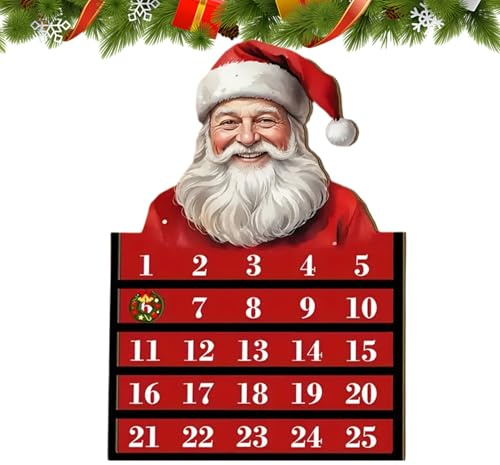 lyanny Holz Weihnachts Countdown Kalender - Holz Weihnachtsspielzeug Dekoration 24 Tage,Countdown Kalender Für Weihnachten | Für Urlaub Ferien Klassenzimmer Schreibtisch Teenager Erwachsene Junge