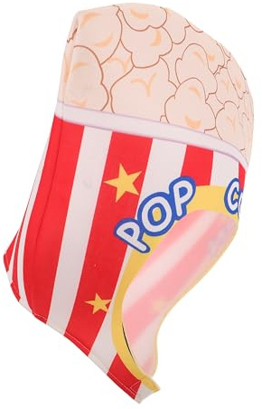 VALICLUD Popcorn Eimer Kostümhut Erwachsene Leichter Fast Food Hut aus Stoff Kreatives Partyaccessoire für Weihnachtsfeier Karneval Kinoabend