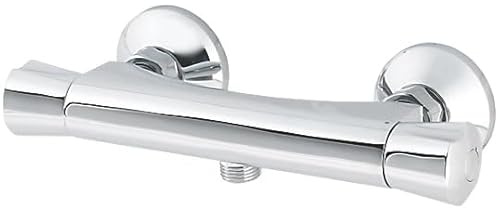 Rize Exposed Thermostatic Mixer Shower Valve Fixed Chrome, Delivers 6Ltr/min at 0.5bar, Bar Mixer Exposed Valve, Suitable for High & Low Pressure Systems, 1 in Pack