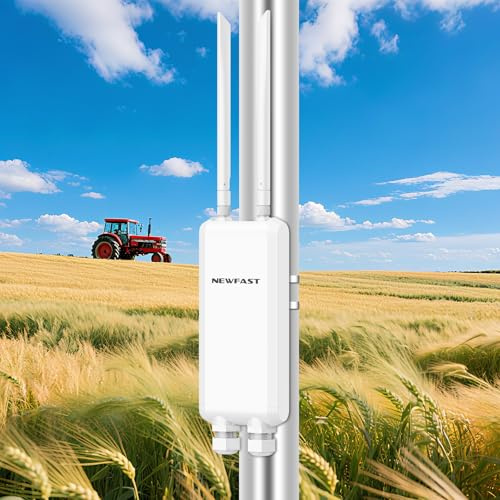 NEWFAST AC1200 Outdoor WLAN Access Point,Wetterfester Dualband Access Point,Ideal für Stabile Internetverbindung im Garten,Auf der Terrasse Oder im Hof,IP66 Water Resistant,PoE Powered,2026 Neuestes
