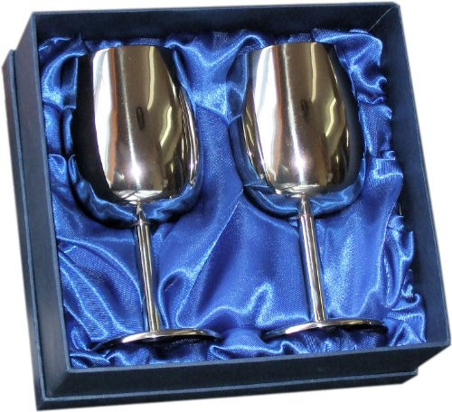 Stainless Steel Wine Goblets in gift box personalised