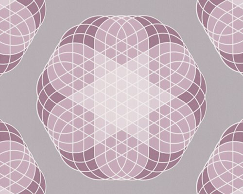 Livingwalls 6803-89 Tapete, graphisches Muster, grau lila, Design by Lars Contzen