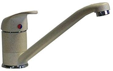 Einhebel Küchenarmatur in beige/granit. Niederdruck.
