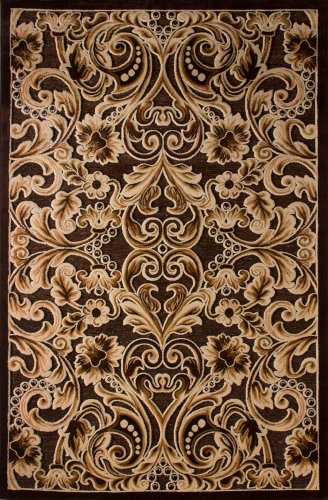 Lalee 347223909 Teppich Muster Orient 3D Effekt Glitzereffekte Größe 160 x 230 cm, braun/beige