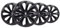 Sparco SPC1570BK 1 Juego de 4 Tapacubos color negro modelo Sicilia diseño deportivo, 15 pulgadas, Set de 4