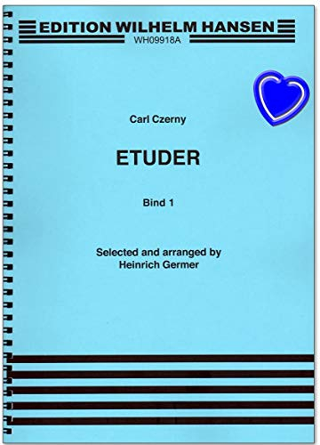 Ausgewählte Klavier-Etüden von Carl Czerny - Herausgeber: Heinrich Germer - (Noten mit bunter herzförmiger Notenklammer)