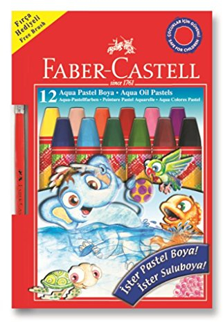 Faber-Castell 5281125400 Aqua Pastellkreide, 12 Farben
