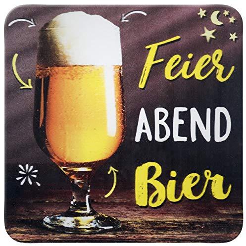 Sheepworld - 45882 - Untersetzer, 3D, Feierabend Bier, D10, Kork, 9,5cm x 9,5cm