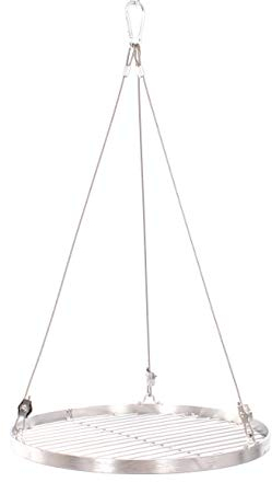 35 cm Grillrost Edelstahl für Schwenkgrill 3 Bein BBQ Grill Rost mit Seil 14 mm Stababstand