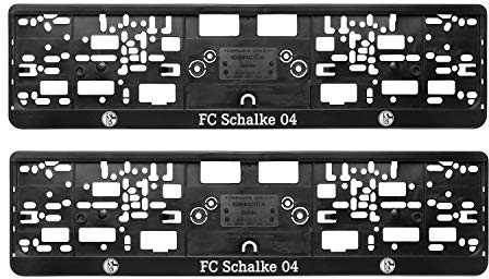 FC Schalke 04 Nummernschildhalter Logo 2er Set Kennzeichenverstärker S04- Plus Lesezeichen I Love Gelsenkirchen