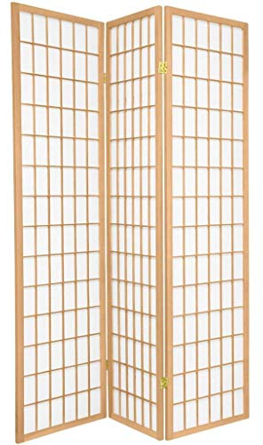 Fine Asianliving Japanische Paravent Raumteiler Trennwand B135xH180cm 3-teilig Shoji Reispapier Naturel Japanische Paravent Raumteiler Shoji Raumtrenner Spanische Wand Sichtschutz Trennwand