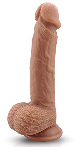 Consolador anales masculino de silicona ultra suave de 22 cm para principiantes con una ventosa fuerte para jugar con las manos libres, consolador sexual para hombre, juguetes sexuales para ella