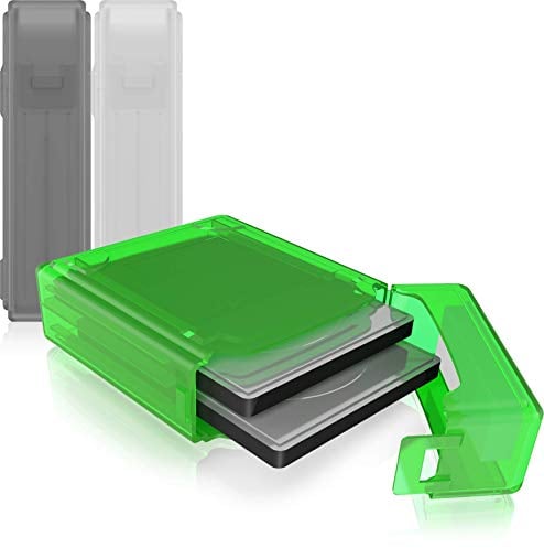 ICY BOX 3er Set Dual Festplatten Box für 2,5 Zoll HDD/SSD zum Schutz oder Aufbewahrung, stapelbar, Beschriftung, Hardcase Hülle, mehrfarbig, IB-AC6025-3
