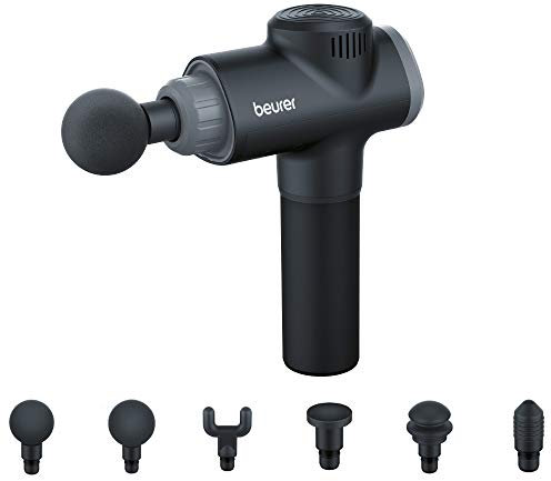 Beurer MG180 Massage Gun - Delivers a Deep Tissue Massage to Relieve Tension and Regenerate Muscles - 6 Attachments - 4 Intensity Levels - Upto 3,200 Impulses Per Minute - Lithium-ion Battery Powered